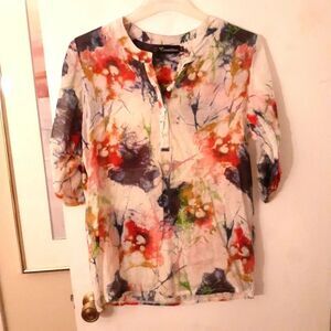 tie dye look creation sheer flowy summer top s small blouse shirt